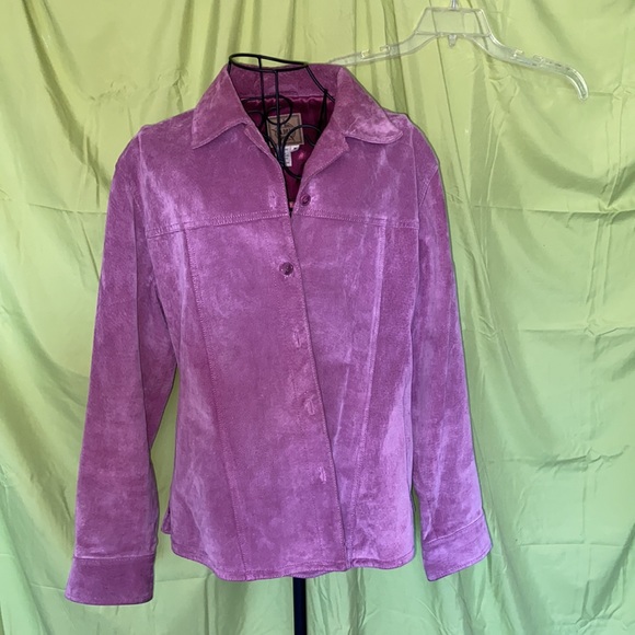 A.M.I Purple Suede Jacket - Picture 2 of 12